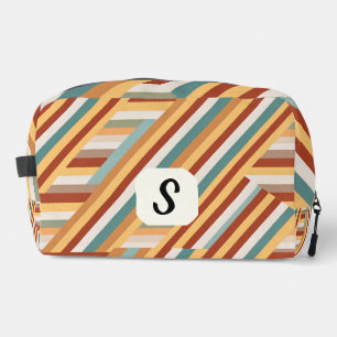 Custom Monogram Modern Retro 70s Geometric Dopp Kit