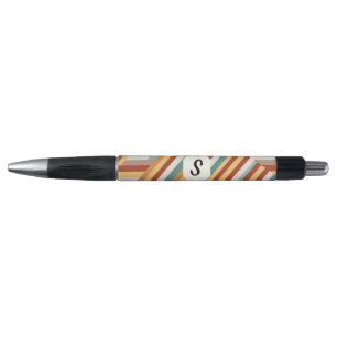 Custom Monogram Modern Retro 70s Geometric Pen