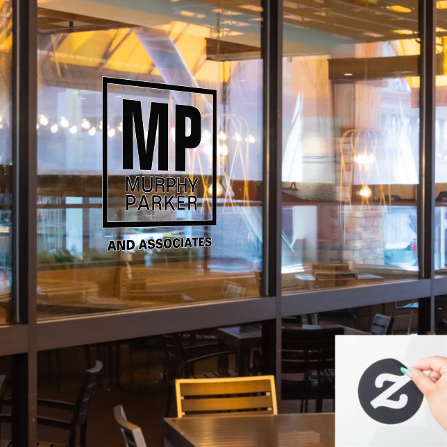 Custom Monogram Modern Simple Square Business Logo (Restaurant Window)