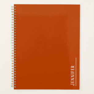 Custom monogram, modern Sunset Orange Planner