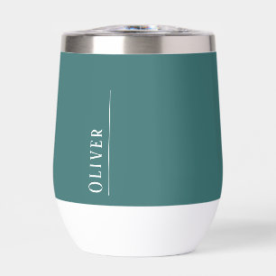 Custom monogram, modern teal green