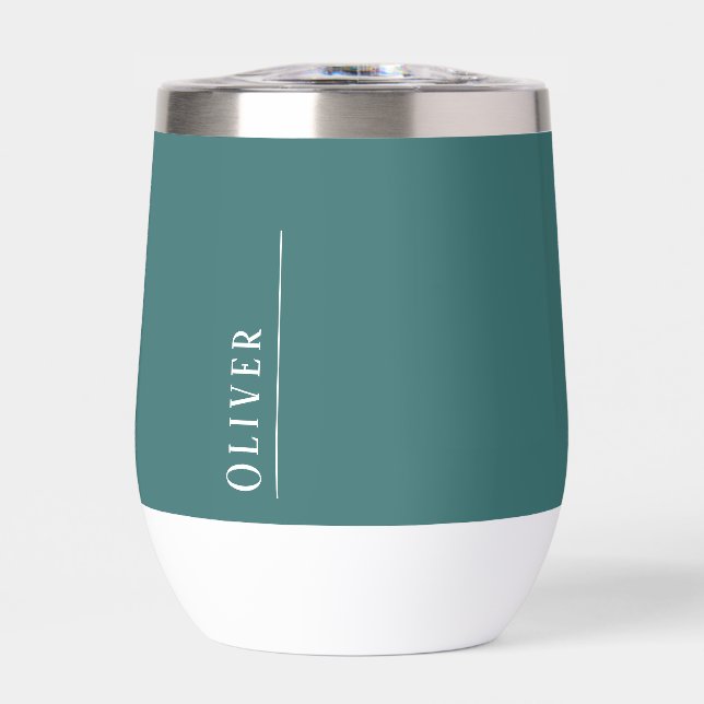 Custom monogram, modern teal green  (Front)