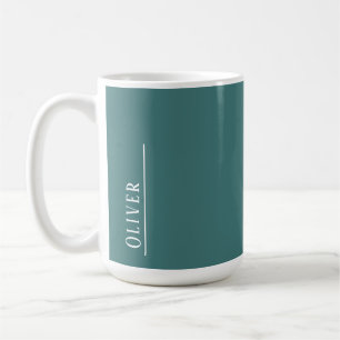 Custom monogram, modern teal green  coffee mug