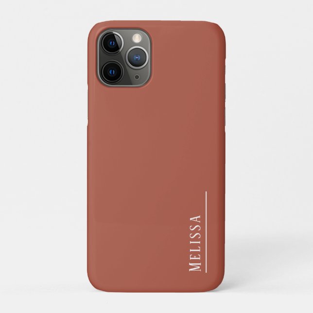 Custom monogram, modern terracotta colour  Case-Mate iPhone case (Back)