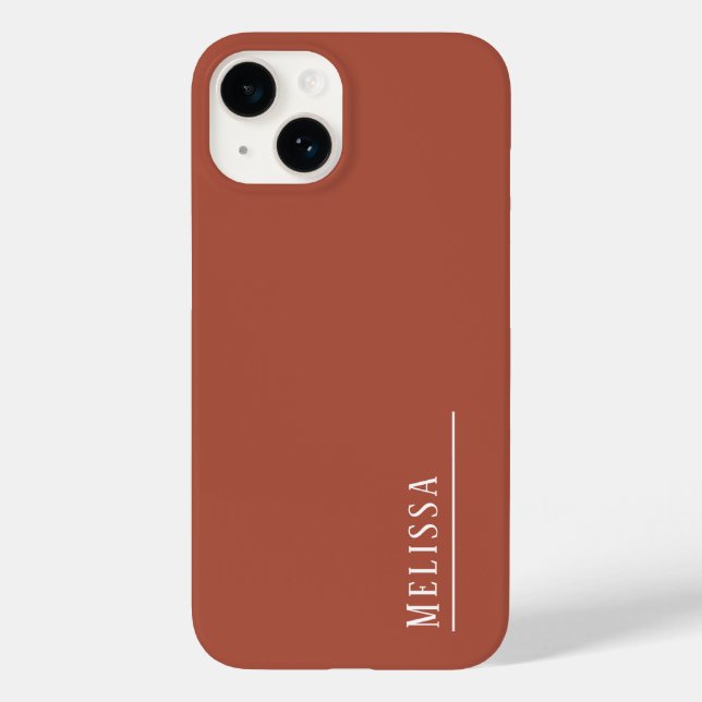 Custom monogram, modern terracotta colour  Case-Mate iPhone case (Back)