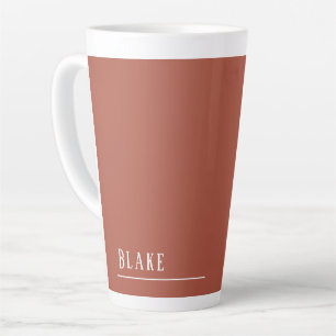 Custom monogram, modern terracotta tan latte mug