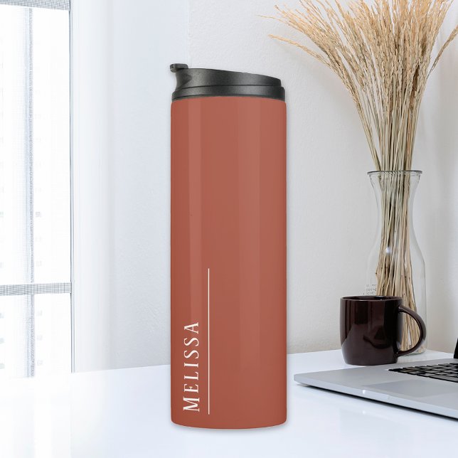 Custom monogram, modern terracotta thermal tumbler (Creator Uploaded)