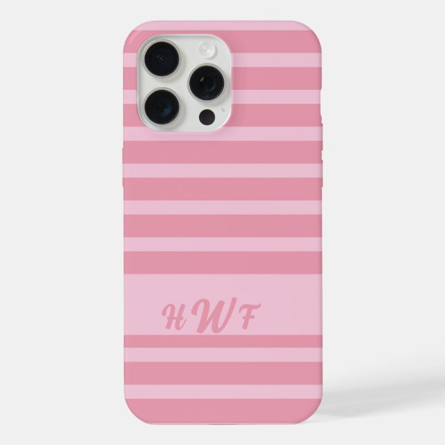 Custom Monogram Monochromatic blush pink  iPhone Case (Back)