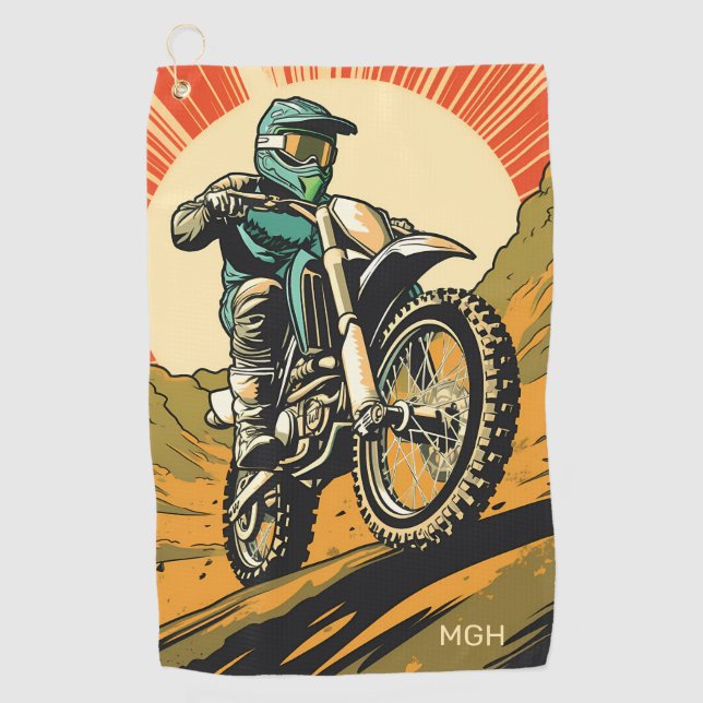 Custom Monogram Motocross Golf Towel (Front)