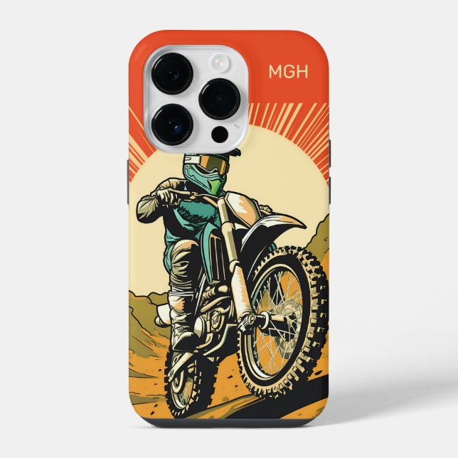 Custom Monogram Motocross iPhone Case (Back)