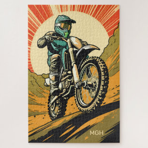 Custom Monogram Motocross Jigsaw Puzzle