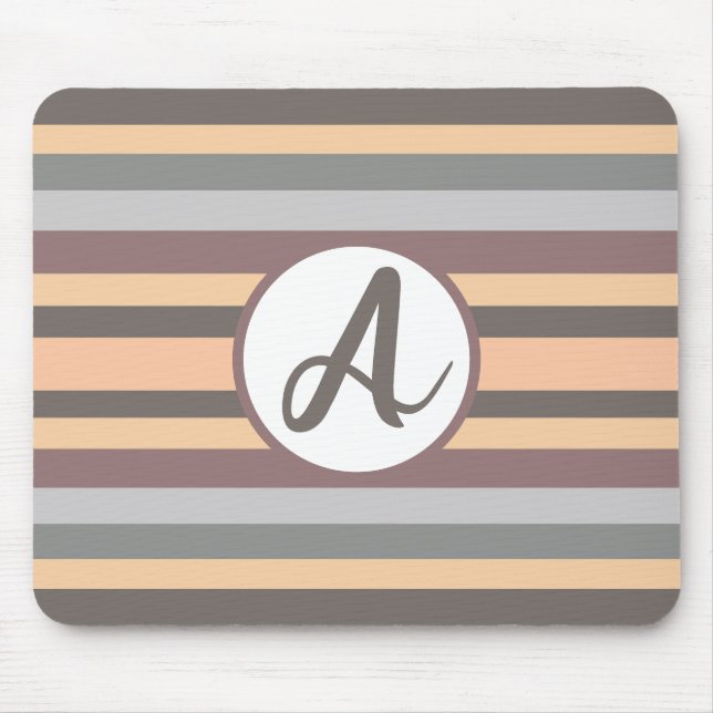 Custom Monogram Mouse Pad – Striped & Personalised (Front)