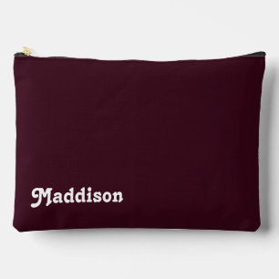 Custom monogram, mulberry retro typography accessory pouch