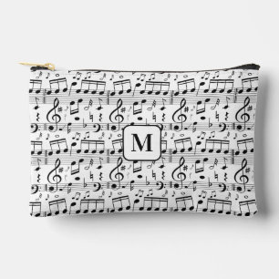 Custom Monogram Music Illustration Accessory Pouch