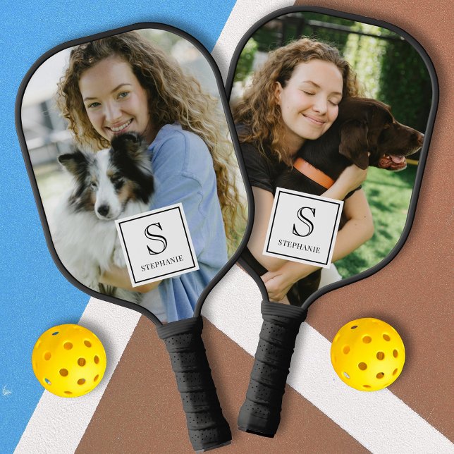 Custom Monogram, Name and Photo Pet 2 Sided Pickleball Paddle (Creator Uploaded)