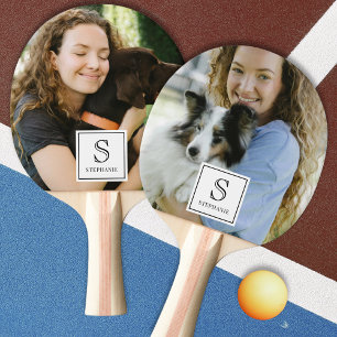 Custom Monogram, Name and Photo Pet Photography Ping Pong Paddle