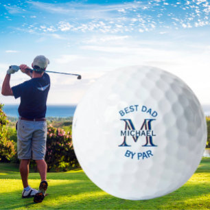 Custom Monogram Name Best Dad by Par Golf Balls