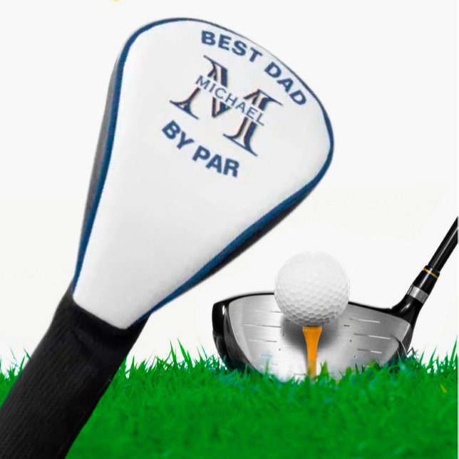 Custom Monogram Name Best Dad by Par   Golf Head Cover (Creator Uploaded)