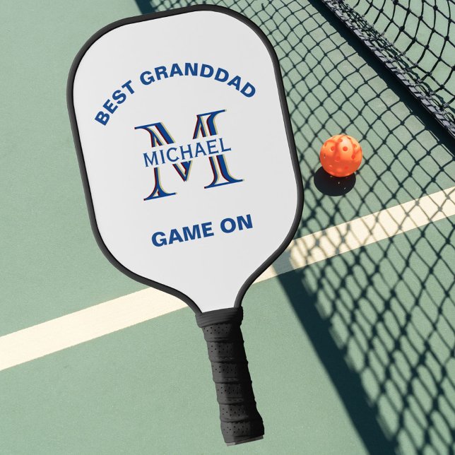 Custom Monogram Name Best Grandad Pickleball Paddle (Creator Uploaded)