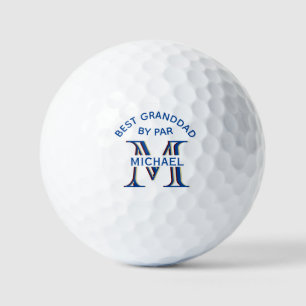 Custom Monogram Name Best Granddad by Par      Golf Balls