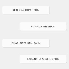 Custom Monogram Name Clothing Tags Black on White