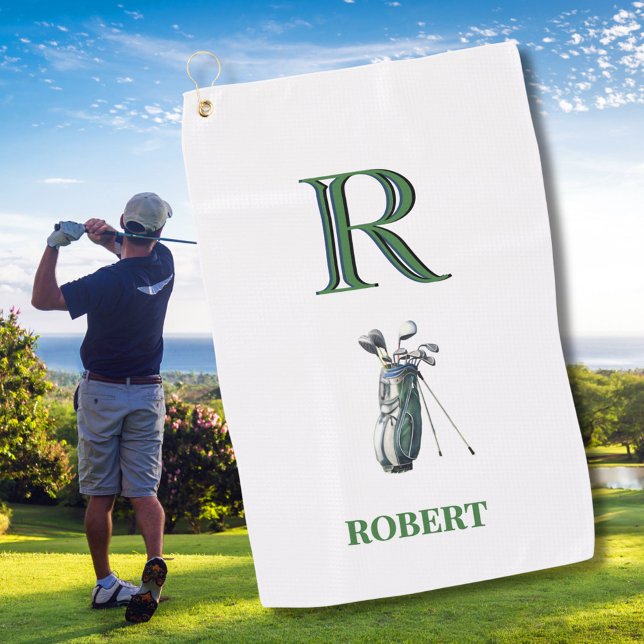 Custom Monogram Name Clubs Golf  Towel (Creator Uploaded)