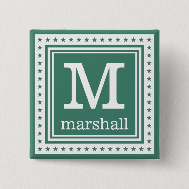 Custom monogram, name & colour button (Front)