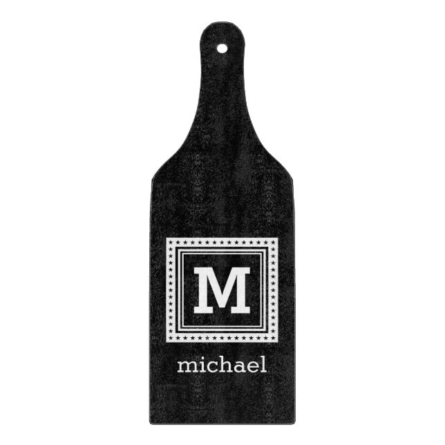 Custom monogram, name & colour cutting board (Front)
