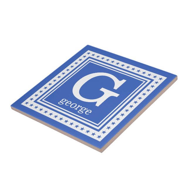 Custom monogram, name & colour tiles (Side)