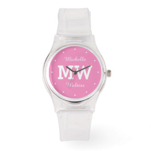 Custom monogram, name & colour watches