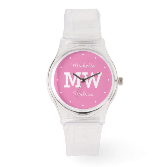 Custom monogram, name & colour watches (Front)