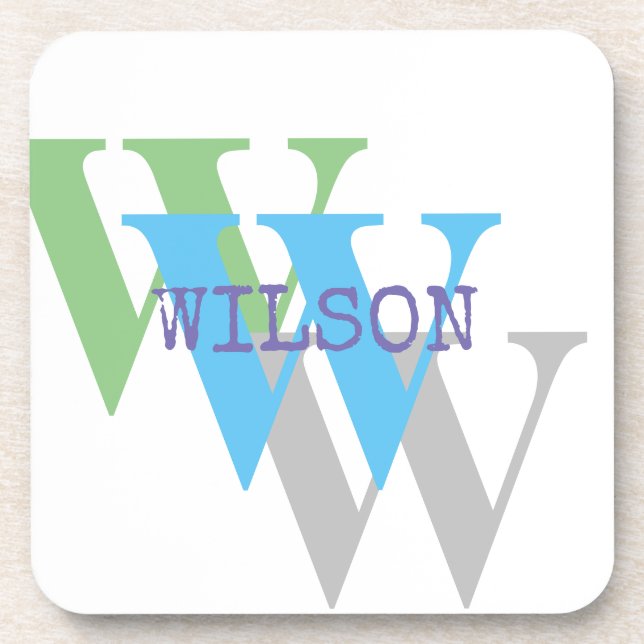 custom Monogram Name Custom Drink Coaster (Front)