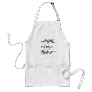Custom Monogram & Name   Eucalyptus Foliage Sprigs Standard Apron