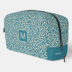 Custom Monogram & Name Floral Pattern Dopp Kit