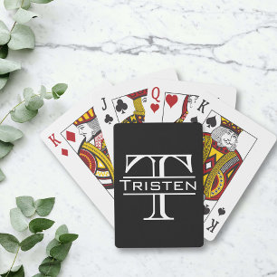 Custom Monogram Name Initial Classic Playing Cards