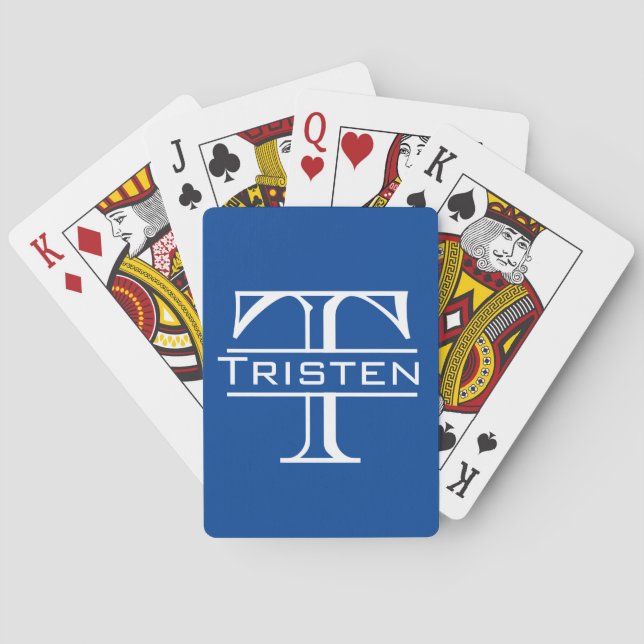 Custom Monogram Name Initial Classic Playing Cards (Back)