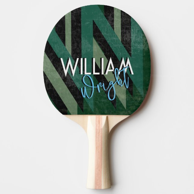 Custom Monogram Name Modern Sports Cool Ping Pong Paddle (Front)