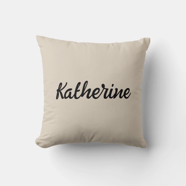 Custom Monogram Name Natural Linen Cushion (Front)