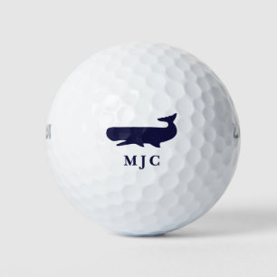 Custom Monogram Name Navy Blue Template Golf Balls