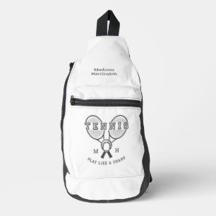 Custom monogram & name TENNIS Sling Bag
