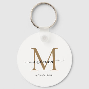 Custom Monogram Name Tote Bag Key Ring