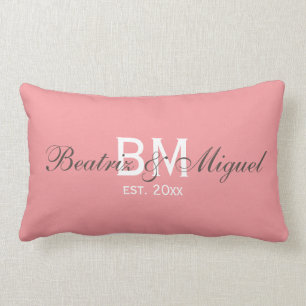 Custom Monogram Names Family Pillow Rectangle