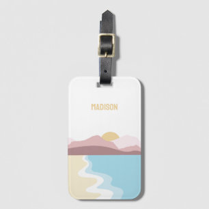 Custom Monogram Nature Illustration Luggage Tag