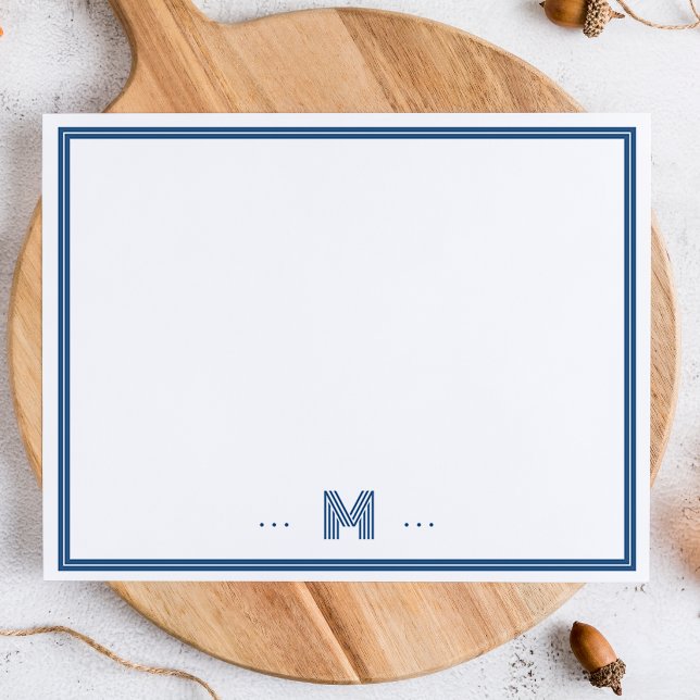 Custom Monogram Navy Blue Border Card (Creator Uploaded)