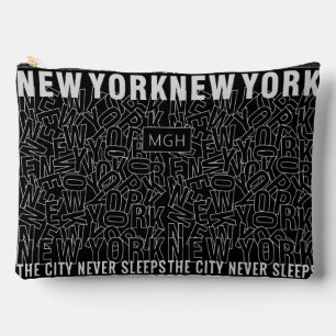 Custom Monogram New York Typography Accessory Pouch