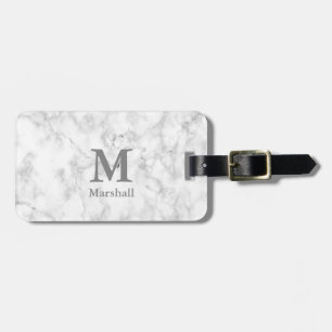 Custom Monogram on Marble Luggage Tag