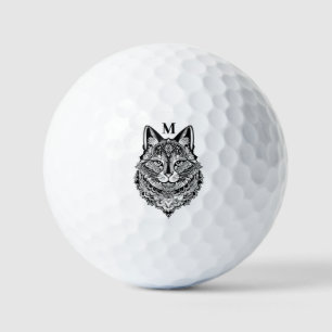 Custom Monogram Ornamental Cat Golf Balls