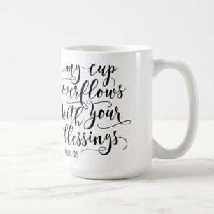 Custom Monogram OVERFLOWING CUP Scripture Mug