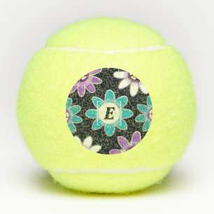 Custom Monogram Passion Flower Tennis Balls