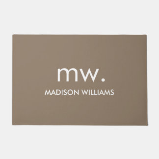 Custom Monogram Pastel Elegant Stylish Modern Doormat